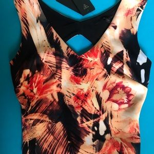 GUESS Summer Escape Crop Top - Coral - Palm — Ltd Edition - XXS - NWT